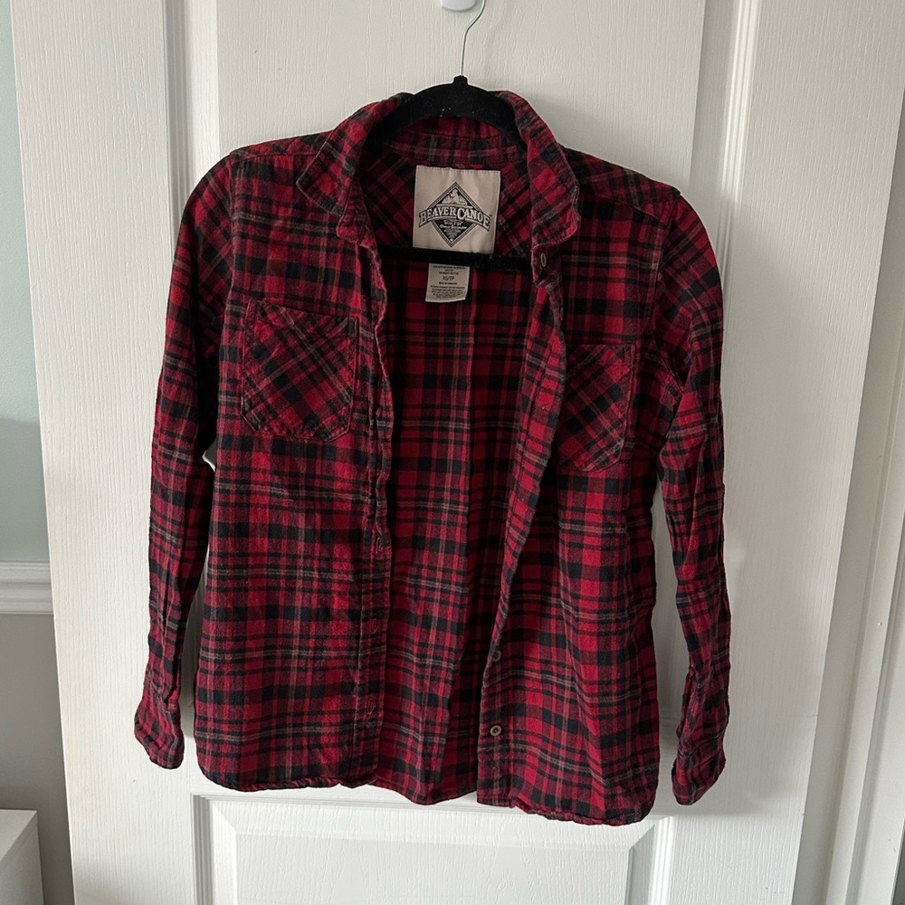 💗5 for $15💗 Beaver Canoe Plaid Shirt - Size XS